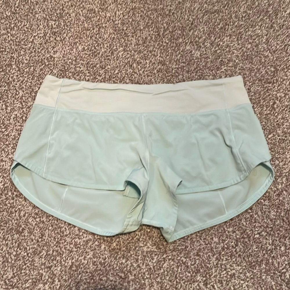 light blue lululemon speed up shorts